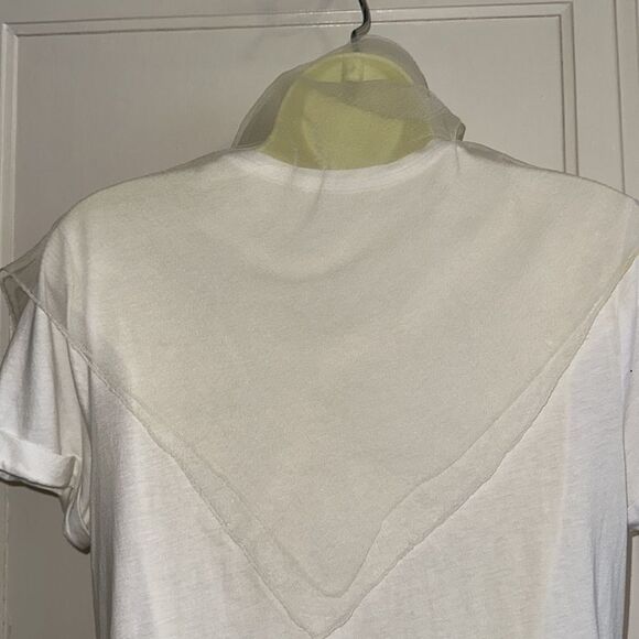 Vintage creamy white large semi sheer chiffon polyester scarf - Picture 9 of 9